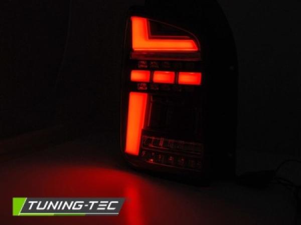 Voll LED Lightbar Rückleuchten für VW T6 15- Schwarz Smoke (Heckklappe /Halogen)